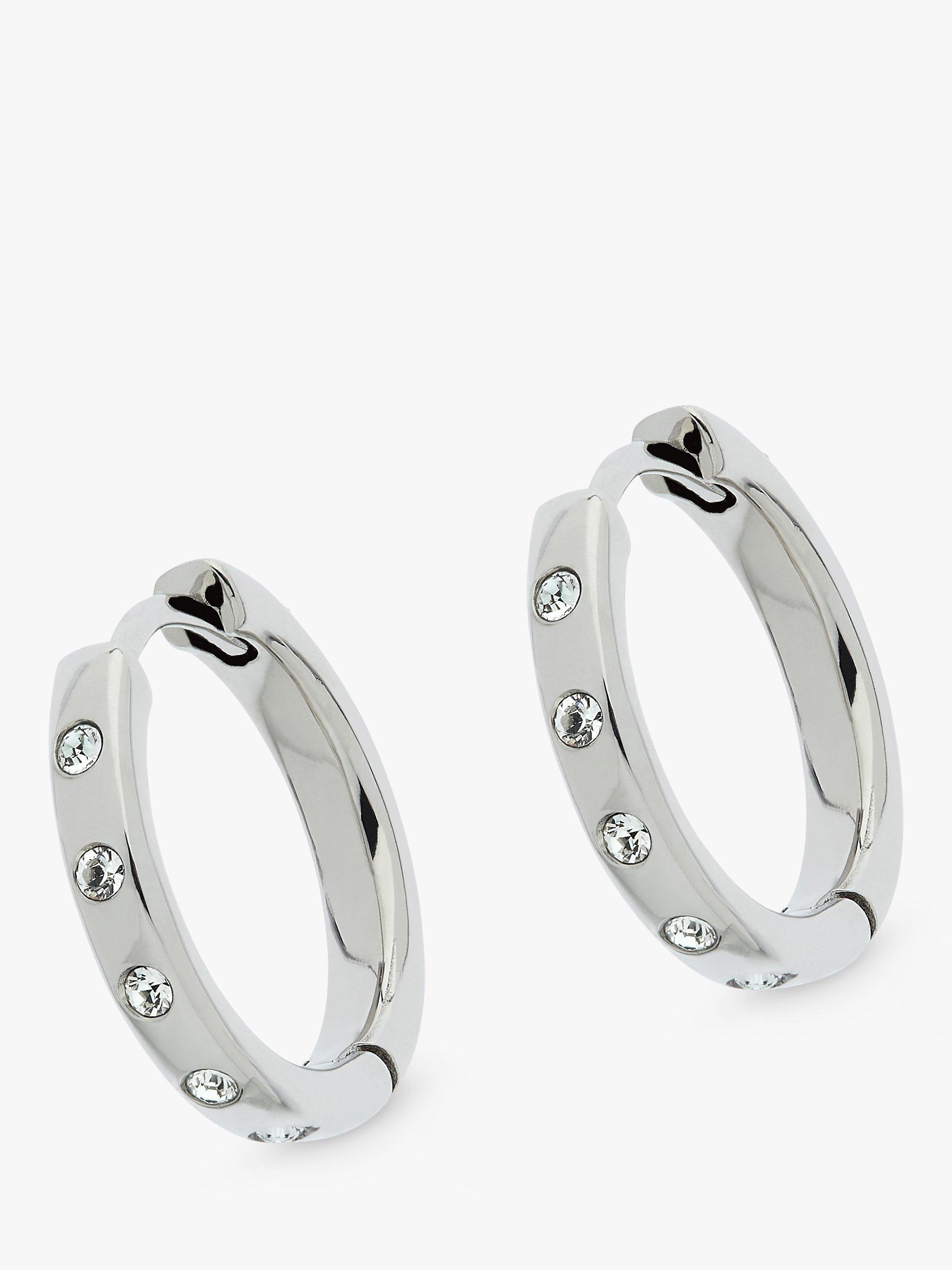 Product image 1 of 1, which shows Melissa Odabash Crystal Huggie Hoop Earrings, Silver