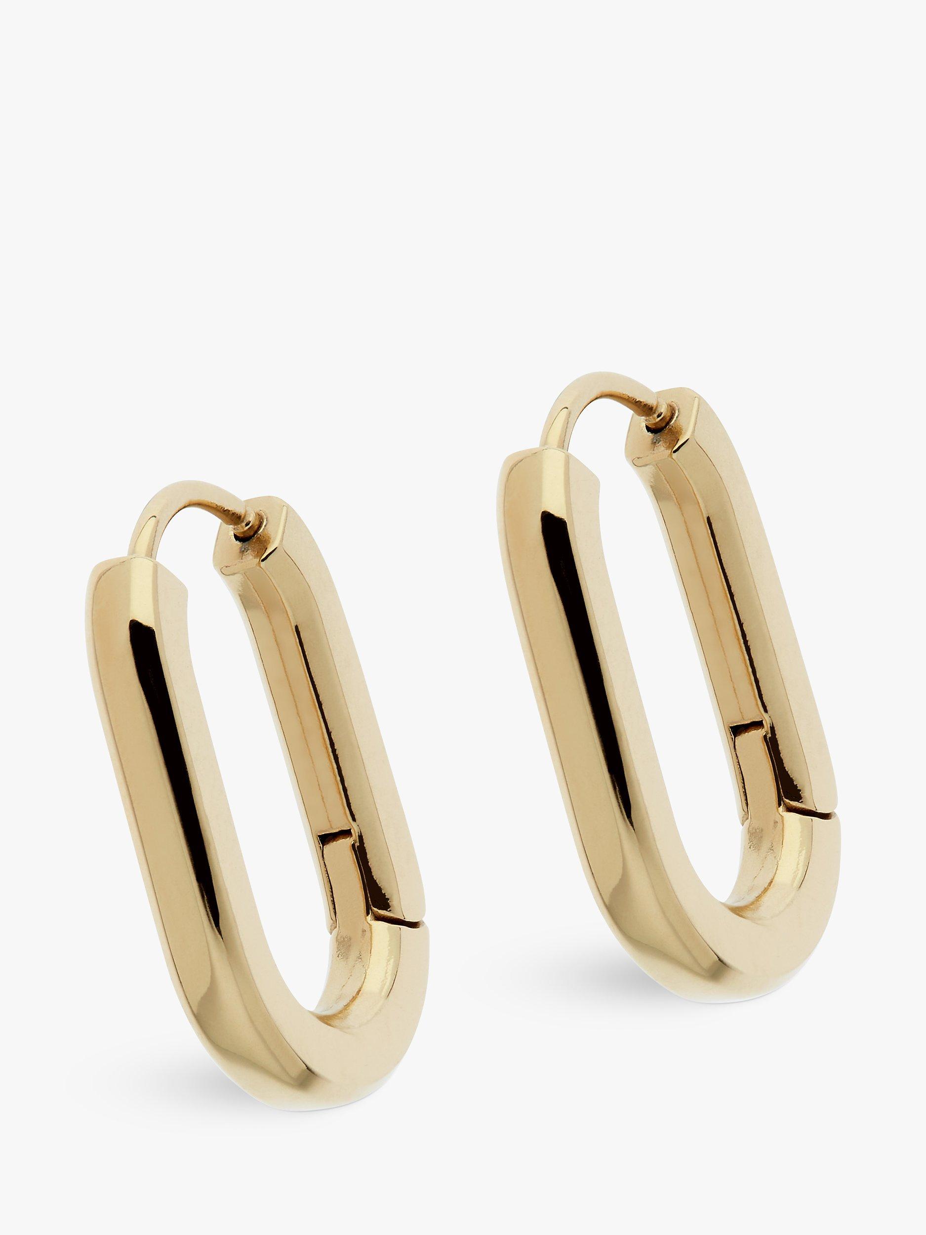 Product image 1 of 2, which shows Melissa Odabash Oval Hoop Earrings, Gold