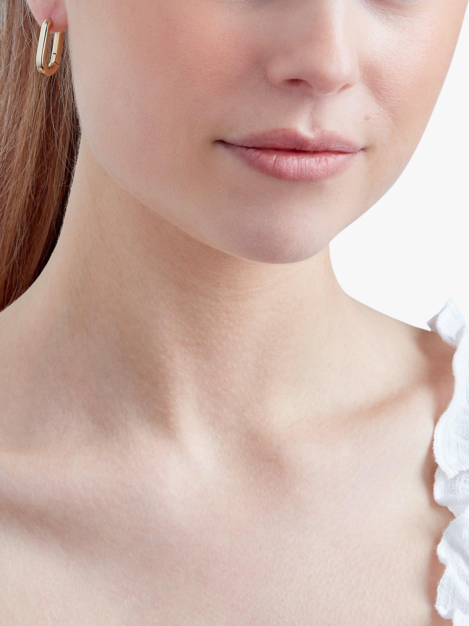 Product image 2 of 2, which shows Melissa Odabash Oval Hoop Earrings, Gold