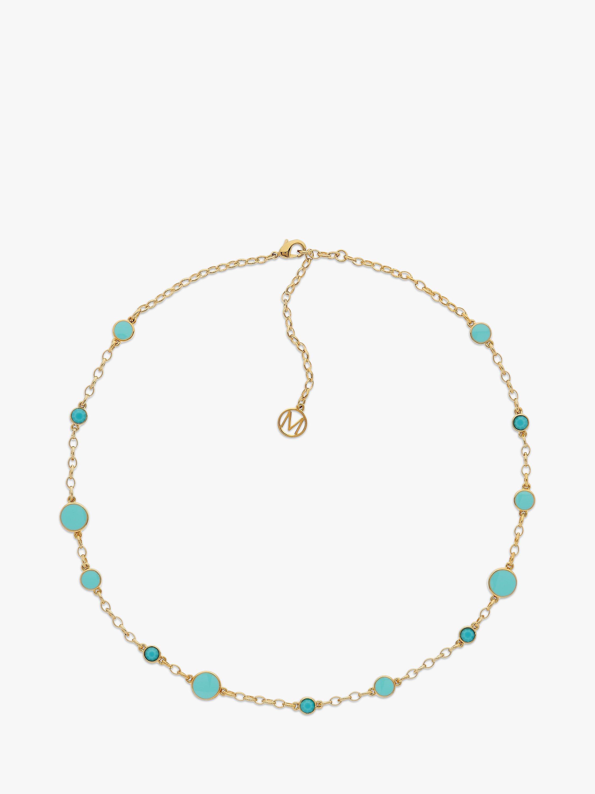 Product image 1 of 2, which shows Melissa Odabash Turquoise Bead and Enamel Collar Necklace, Gold/Blue