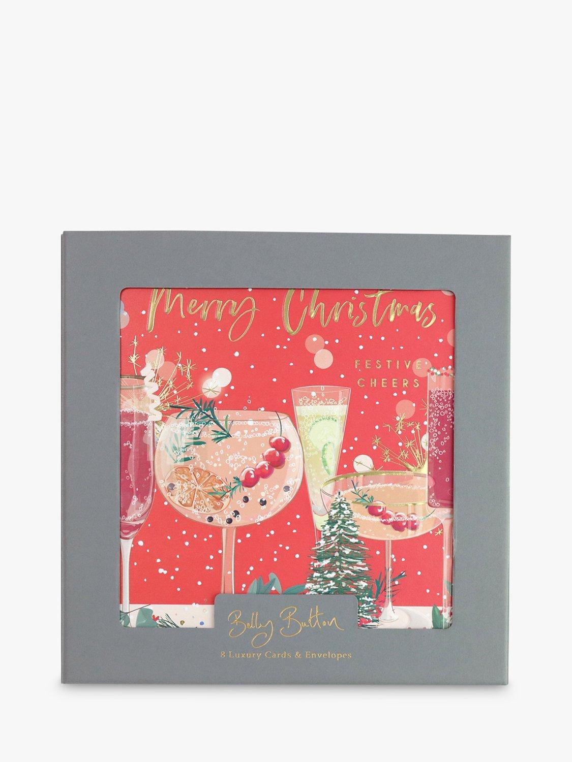 Belly Button Designs Cocktails Luxury Christmas Cards, Box of 8