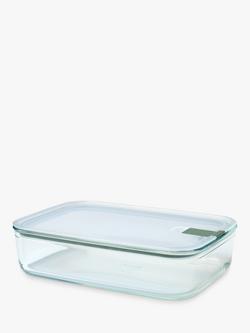 Mepal EasyClip Oven Safe Glass Storage Container, 2.25L, Nordic Sage, Nordic Sage