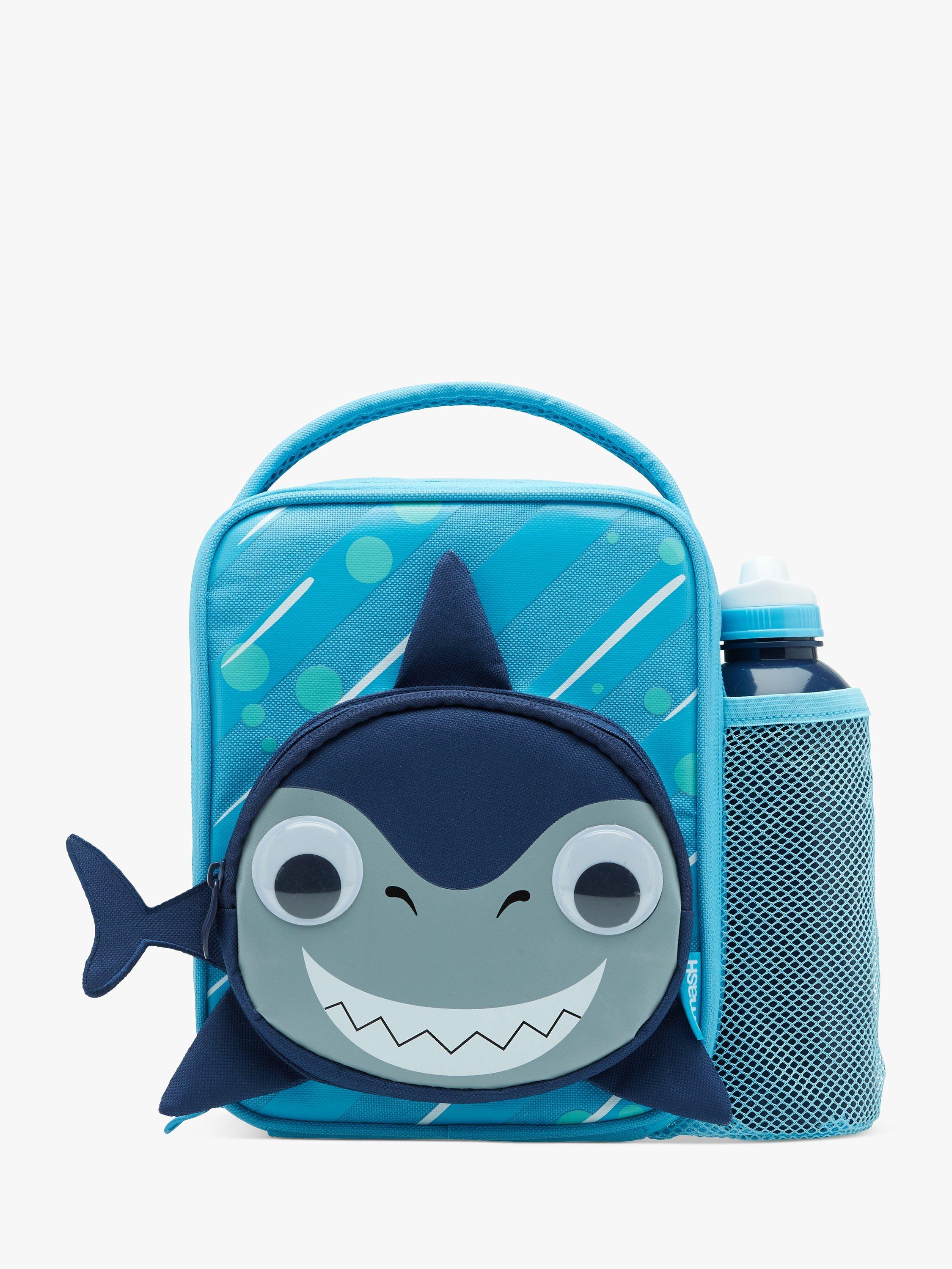 Smash 3D Shark Lunch Cooler Bag & 500ml Drinks Bottle, Blue