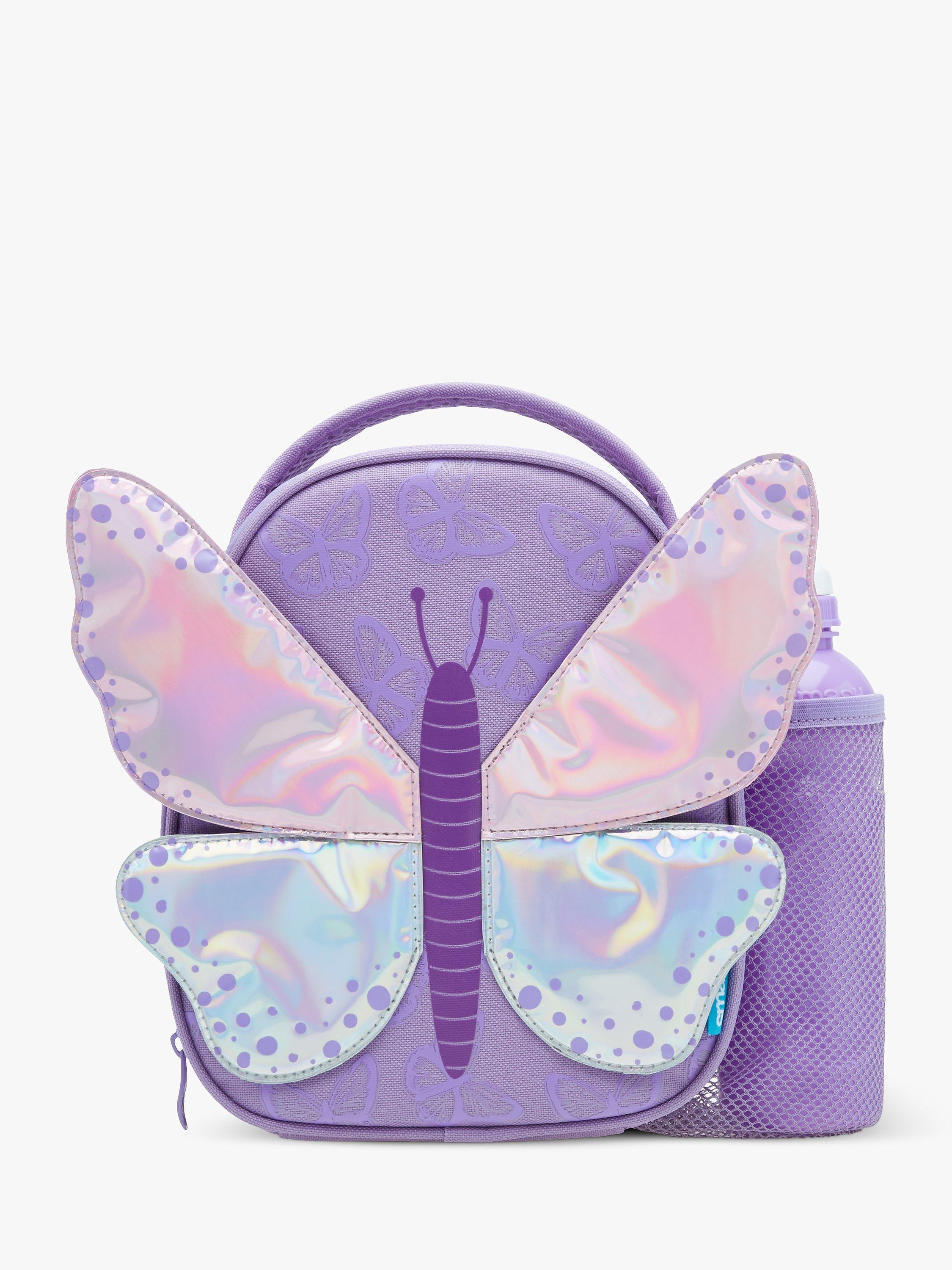 Smash 3D Butterfly Lunch Cooler Bag & 500ml Drinks Bottle, Purple