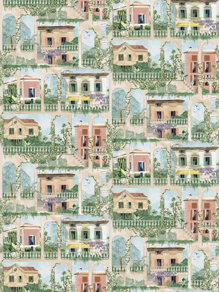 Osborne & Little Villa Como Wallpaper, Red W7813-01