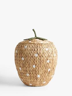 John Lewis Strawberry Water Hyacinth Storage Basket, Natural, Natural