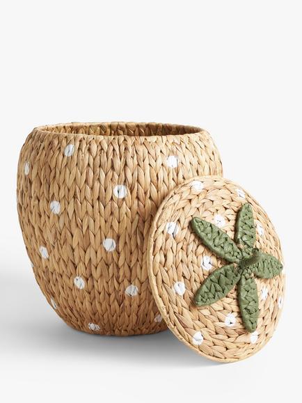 John Lewis Strawberry Water Hyacinth Storage Basket, Natural - view 2, Natural
