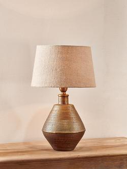 nkuku Nalgonda Small Lamp Base, Antique Brass, Antique Brass