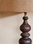 nkuku Manua Mango Wood Table Lamp Base, Dark Stain