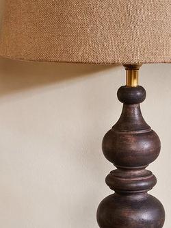 nkuku Manua Mango Wood Table Lamp Base, Dark Stain - view 2, Dark Stain