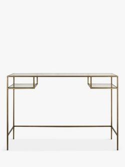 Nkuku Nakuru Console Table - view 2, Glass/Brass