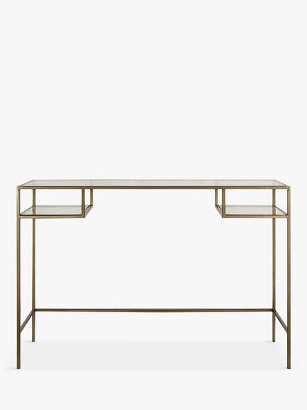 Nkuku Nakuru Console Table - view 2, Glass/Brass