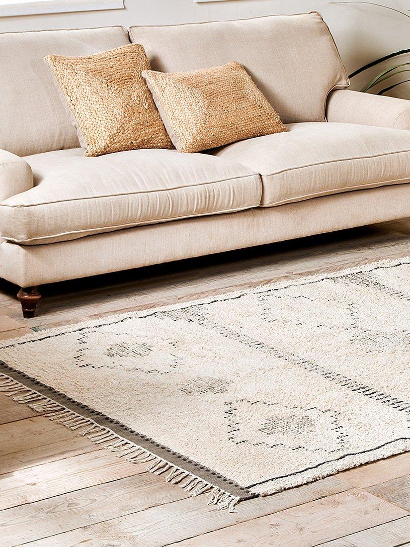 Nkuku Mureu Geometric Rug, Neutral, L240 x W150 cm