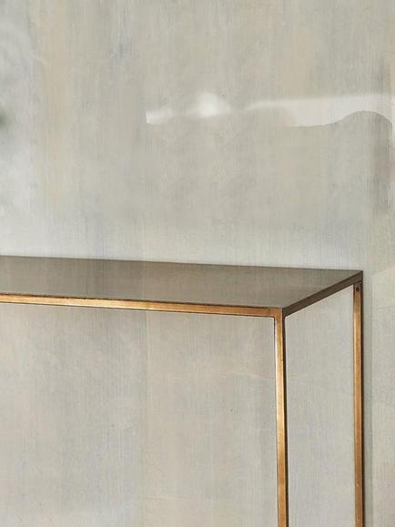 nkuku Mahi Console Table, Antique Brass - view 2, Antique Brass