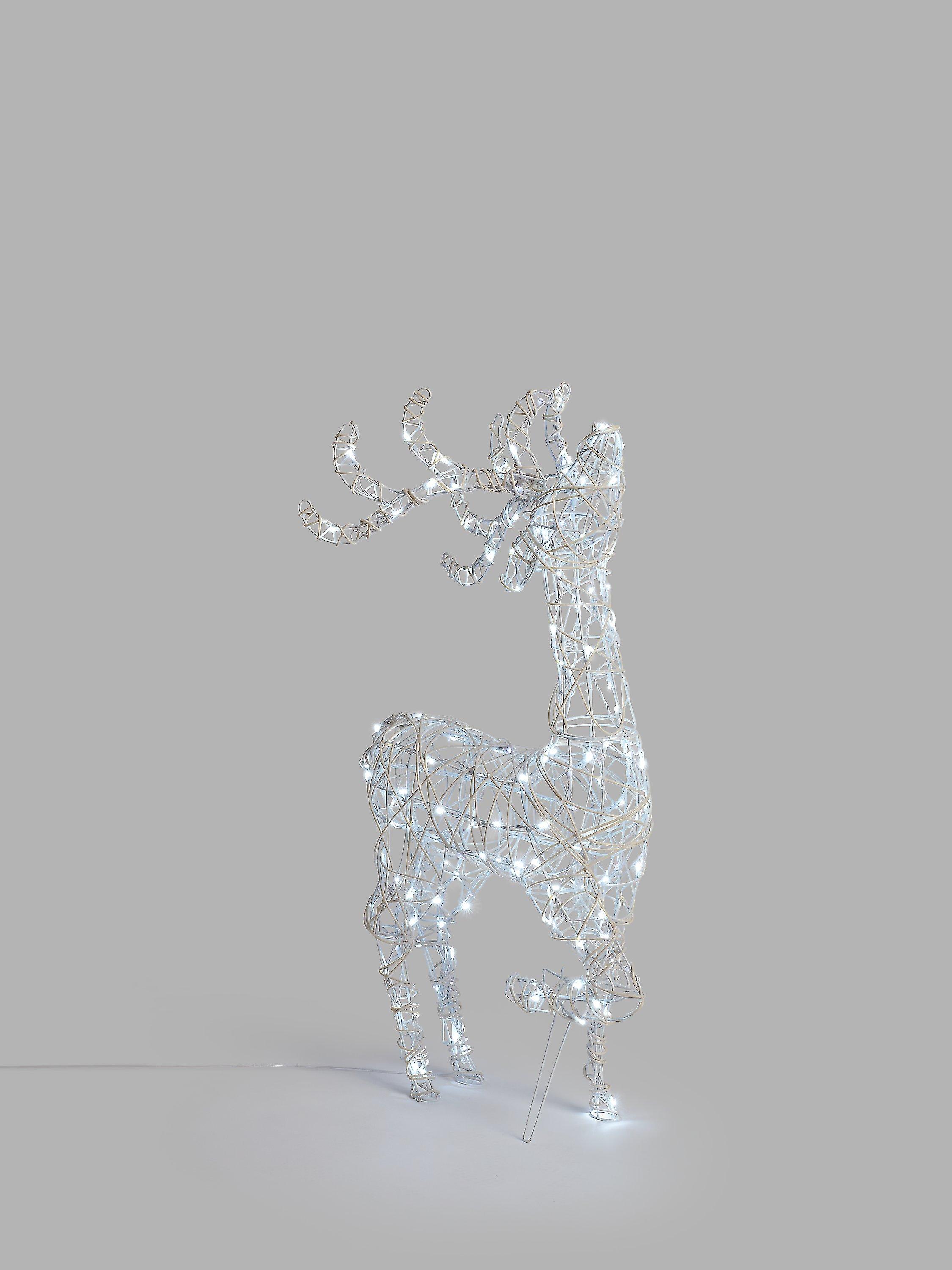 John Lewis Proud Stag LED Lit Figure, White, Small