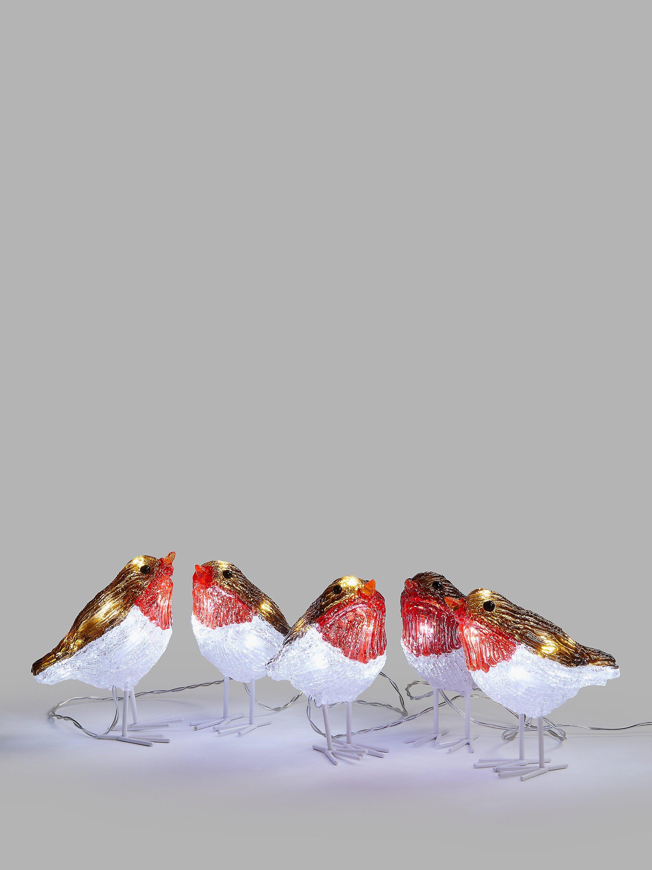 John Lewis Robins LED Lit Figures, Set of 5