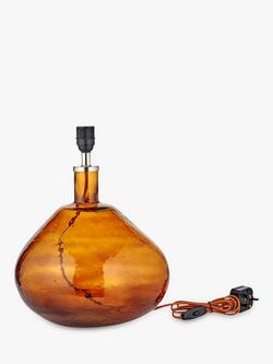 nkuku Baba Glass Lamp Base, Amber - view 2, Burnt Amber