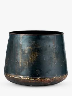 nkuku Endo Outdoor Planter, 48cm, Aged Black - view 2, Aged Black