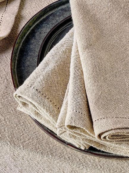 nkuku Sanee Linen Cotton Napkins, Set of 2, Natural - view 2, Natural
