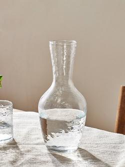 nkuku Yala Hammered Glass Jug, 1.2L, Clear, Clear