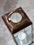 nkuku Kaso Brass Lantern Candle Holder, Antique Brass