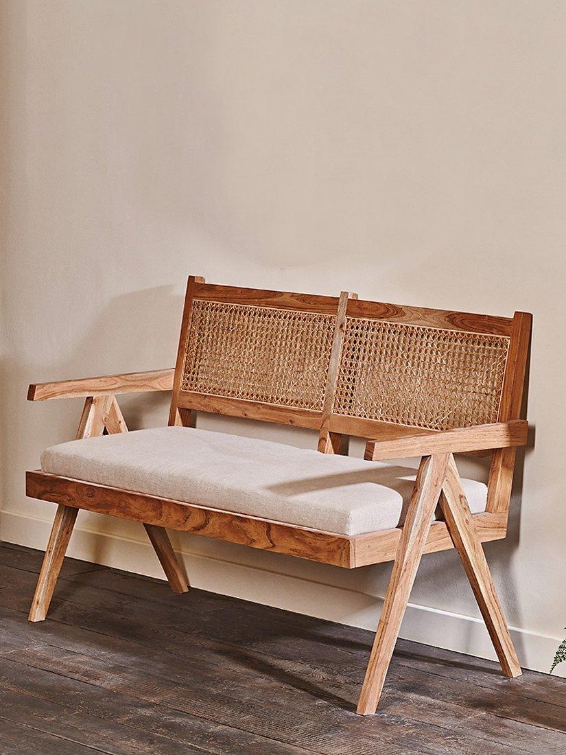 Nalrina Range, Nkuku Nalrina Acacia and Cane Bench Sofa