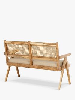 Nkuku Nalrina Acacia and Cane Bench Sofa - view 2, Natural