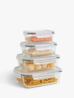 John Lewis Airtight Leak-Proof Glass Storage Container, Clear - view 2, Clear
