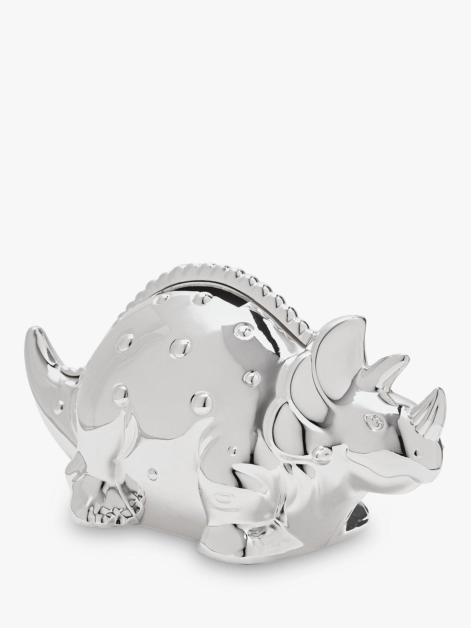 John Lewis Silver Dinosaur Money Box
