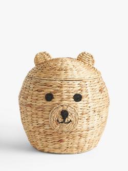 John Lewis Bear Water Hyacinth Storage Basket, Natural, Natural