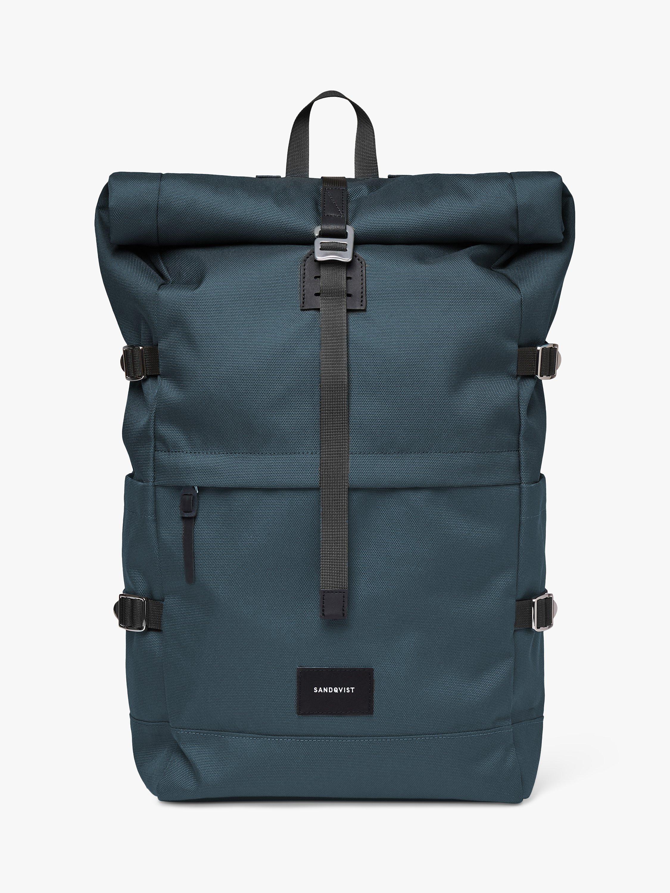 Sandqvist Bernt Roll-Top Backpack, 25L, Steel Blue