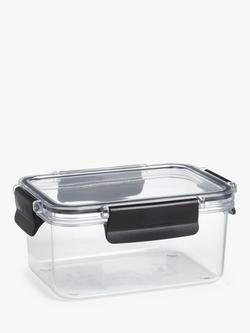 John Lewis Tritan Airtight Stackable Storage Container, 400ml, Clear/Black, Clear