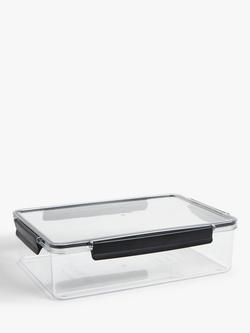 John Lewis Tritan Airtight Stackable Storage Container, 2.6L, Clear/Black, Clear