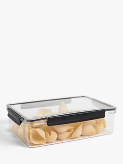 John Lewis Tritan Airtight Stackable Storage Container, 2.6L, Clear/Black - view 2, Clear