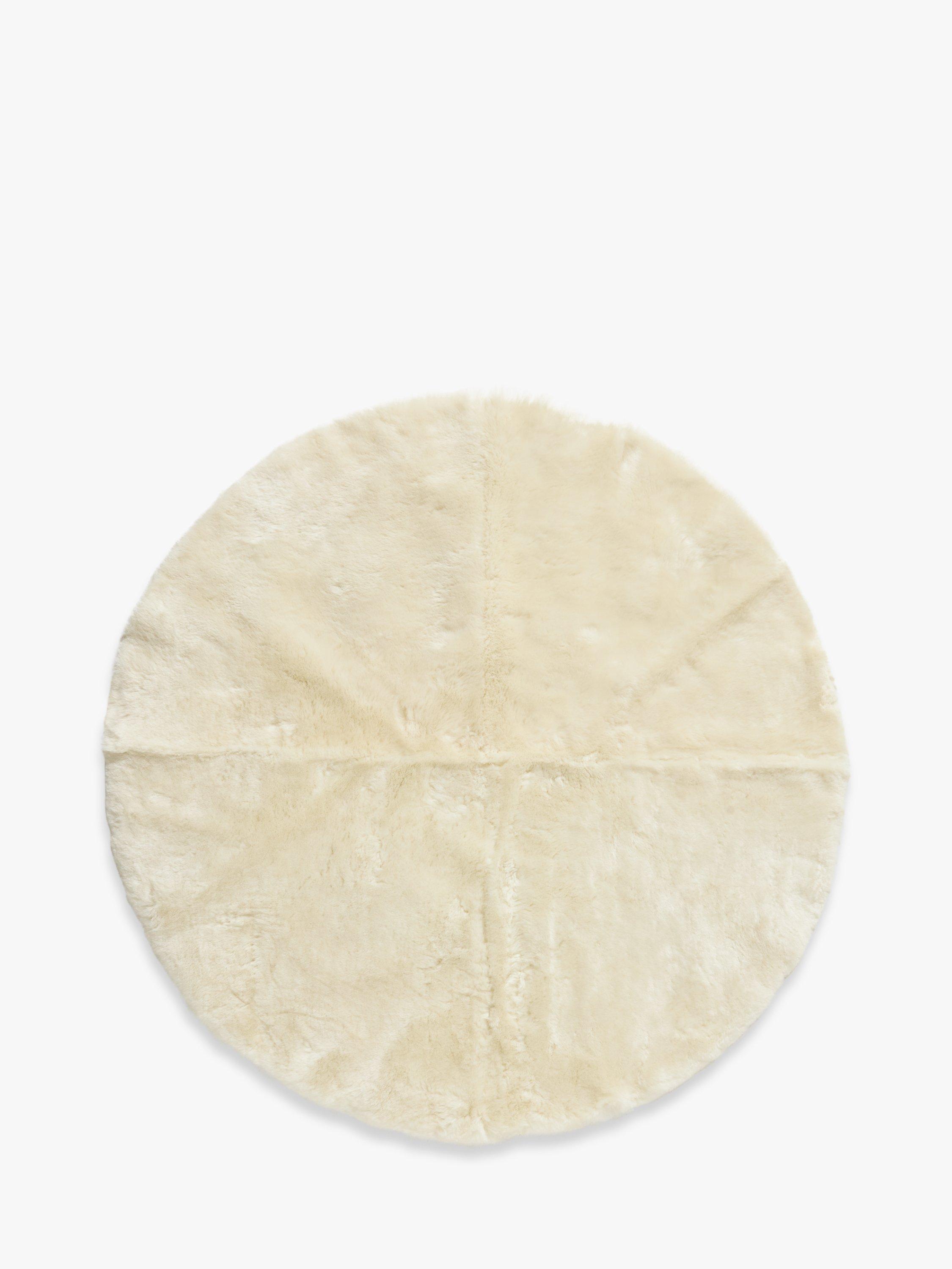 John Lewis Round Baby Sheepskin Rug, 80 x 80cm, Natural