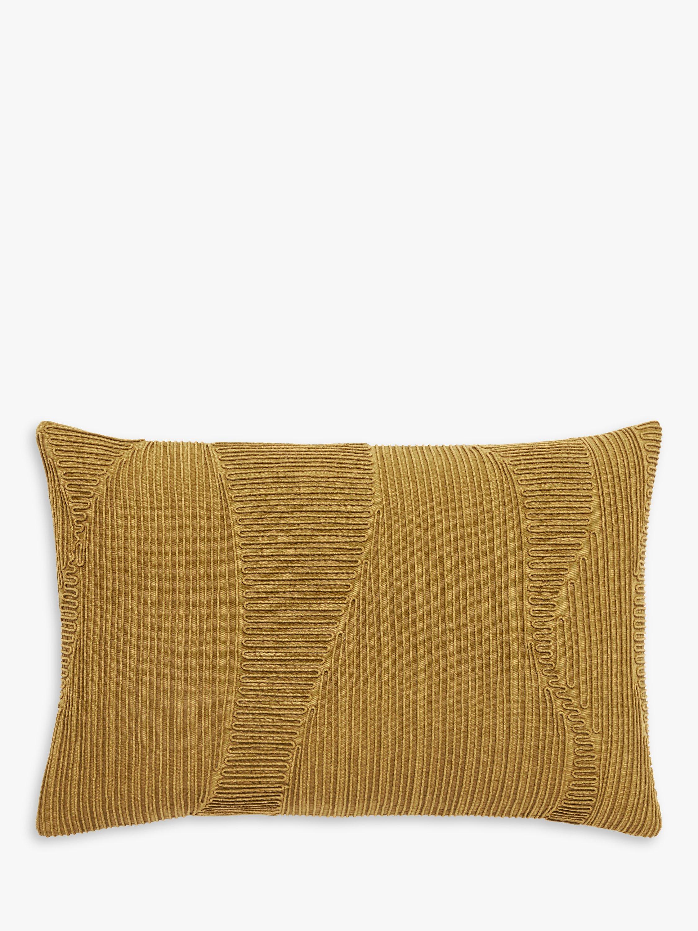 John Lewis Corded Texture Cushion, Ochre