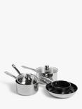 John Lewis Stainless Steel Saucepans & Frying Pan Set, 5 Piece