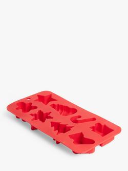 John Lewis Christmas Mini Silicone Non-Stick Baking Mould, Red