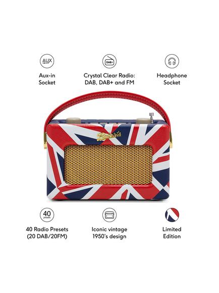 Roberts Revival Uno BT DAB/DAB+/FM Bluetooth Digital Radio with Alarm, Union Jack Limited Edition - view 2, Union Jack Limited Edition