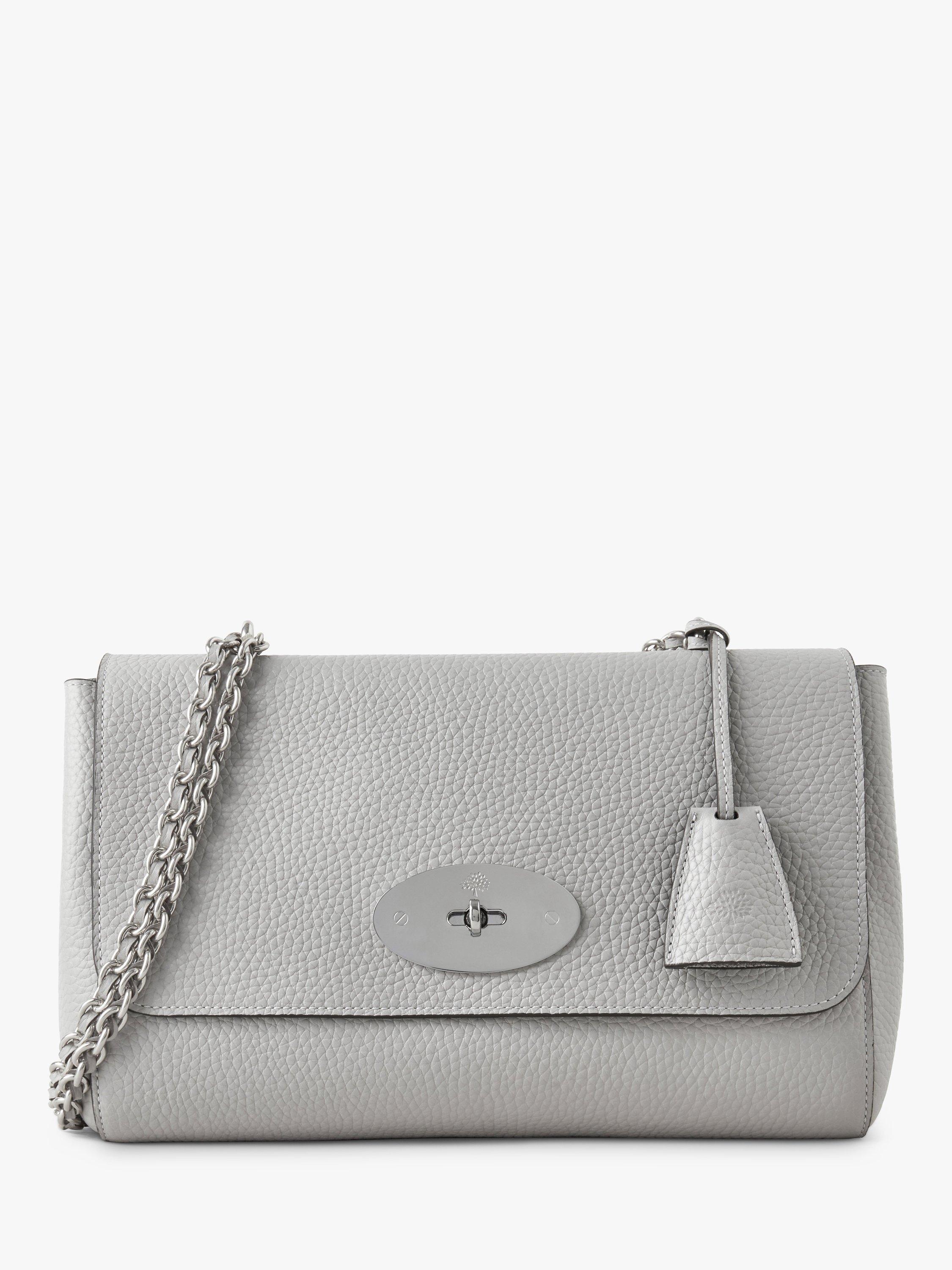 Mulberry Medium Lily Heavy Grain Leather Shoulder Bag, Pale Grey