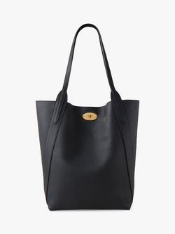 Mulberry North South Bayswater Heavy Grain Leather Tote Bag, Black