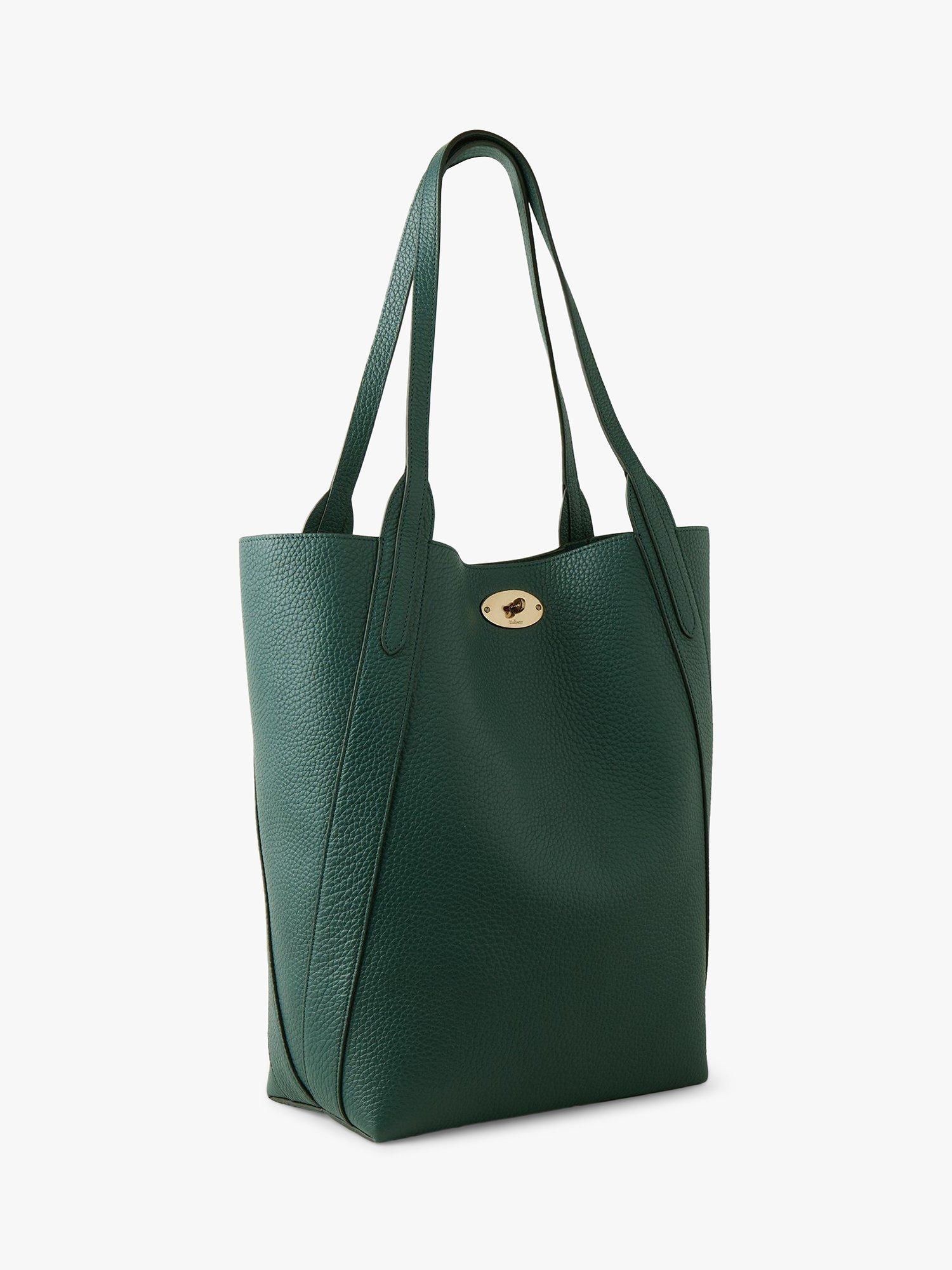 Product image 3 of 5, which shows Mulberry North South Bayswater Heavy Grain Leather Tote Bag, Mulberry Green