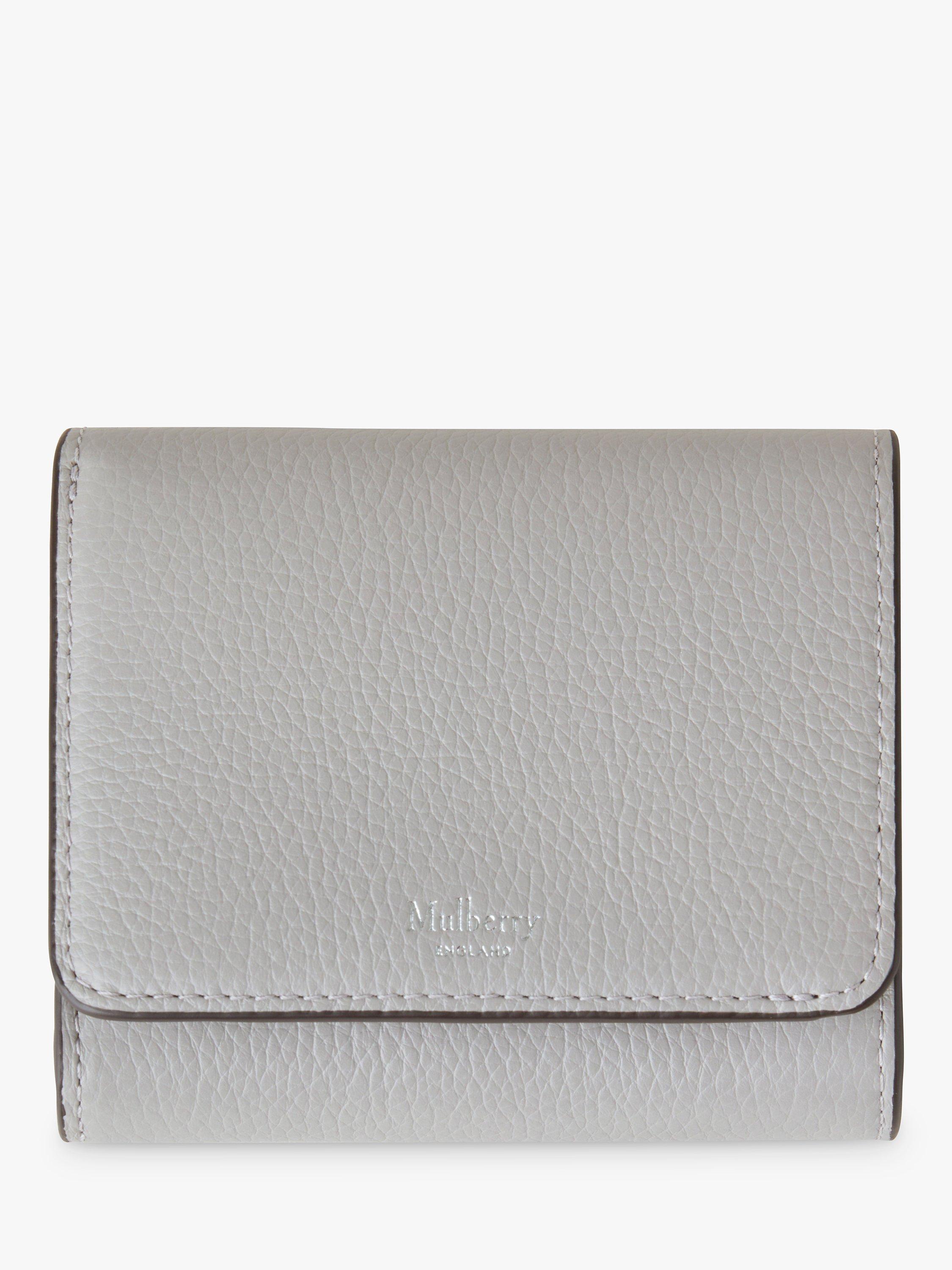 Mulberry Continental Classic Grain Leather Small French Purse, Pale Grey