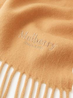 Mulberry Large Sold Merino Wool Scarf, Camel - view 2, Camel
