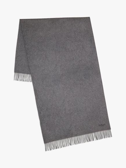 Mulberry Solid Merino Wool Scarf, Grey Melange