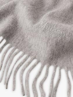 Mulberry Small Solid Merino Wool Scarf - view 2, Light Grey Melange