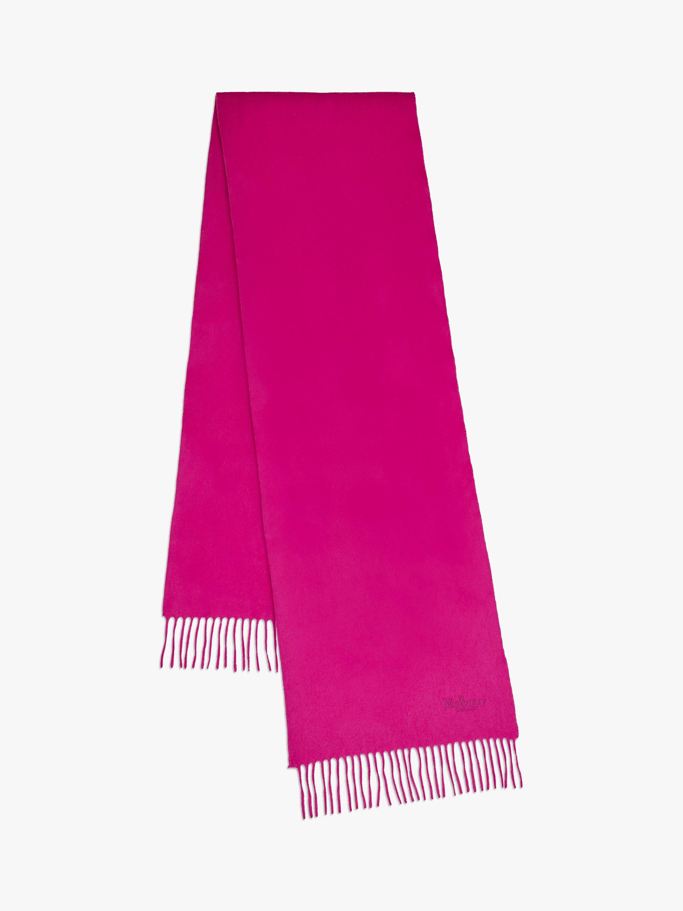 Product image 1 of 2, which shows Mulberry Small Solid Merino Wool Scarf, Mulberry Pink