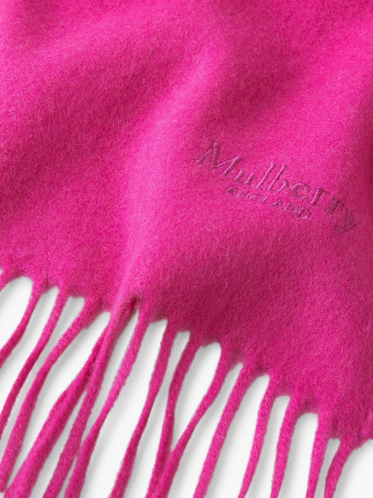 Product image 2 of 2, which shows Mulberry Small Solid Merino Wool Scarf, Mulberry Pink