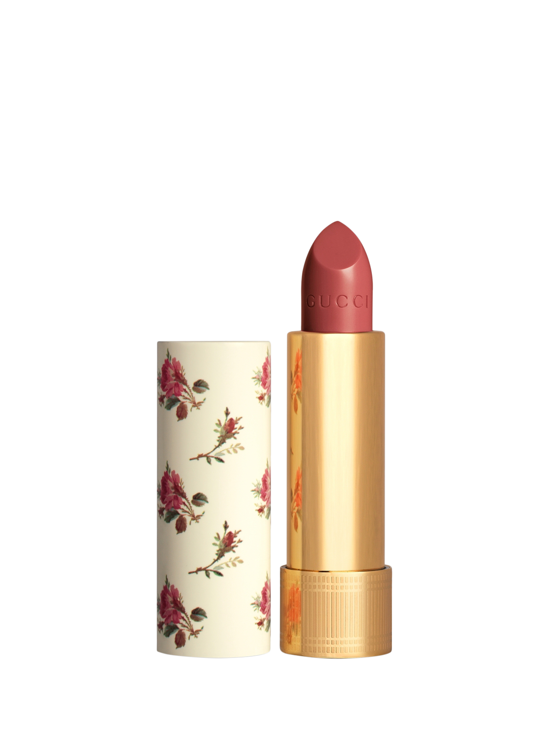 Product image 1 of 8, which shows Gucci Rouge À Lèvres Voile Lipstick Summer Shades, 221 Candace Rose
