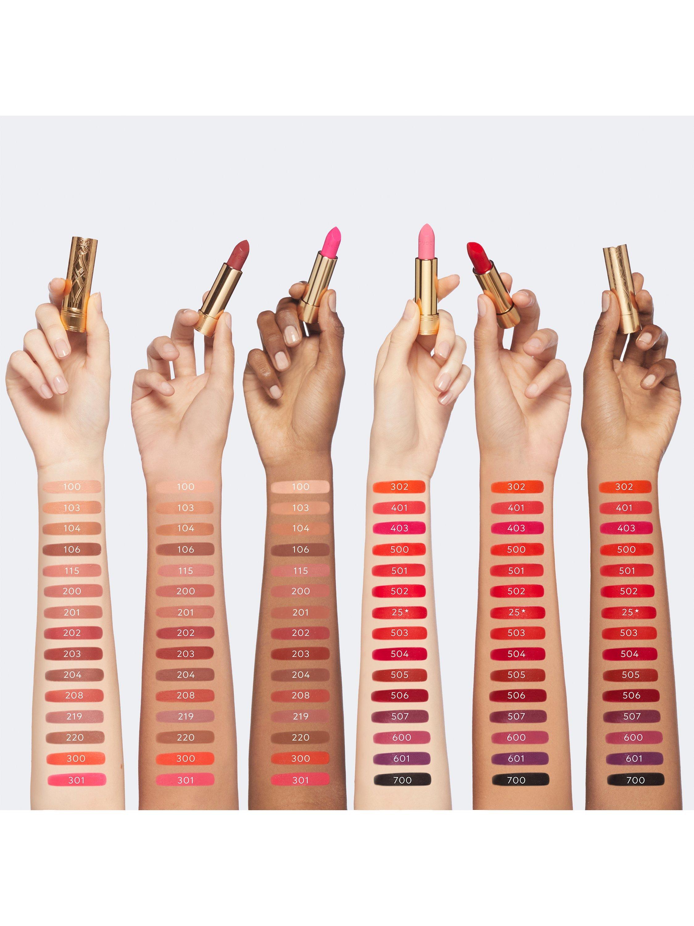 Product image 3 of 8, which shows Gucci Rouge À Lèvres Satin Lipstick Summer Shades, 220 Suzanne Sunset